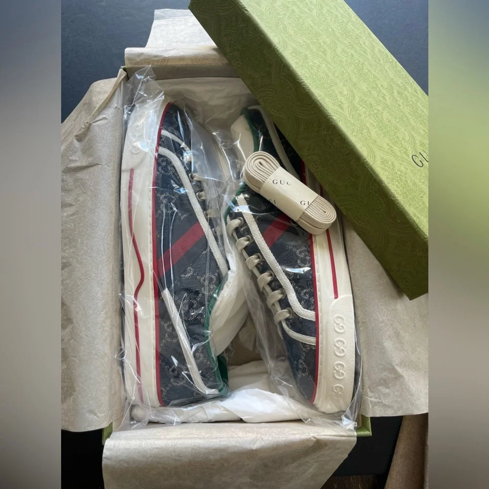 New GG GUCCI TENNIS 1977 SNEAKER Wmn42-US12 - Picture 14 of 16